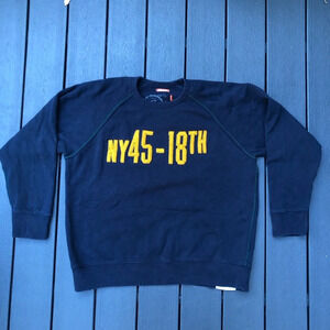Gap Athletic Fit Pullover Sweatshirt Navy Blue Sz Large Vintage Style NY 45-28th